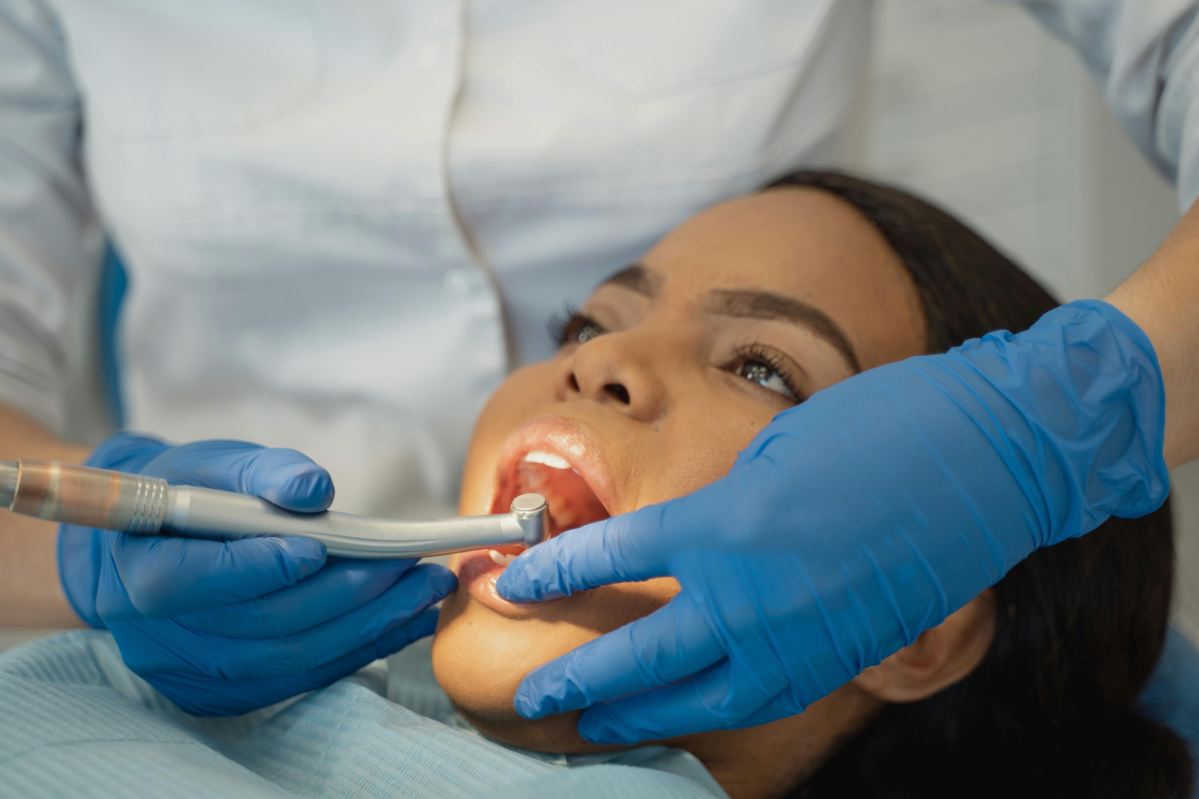 Dentist conducting a detailed check-up