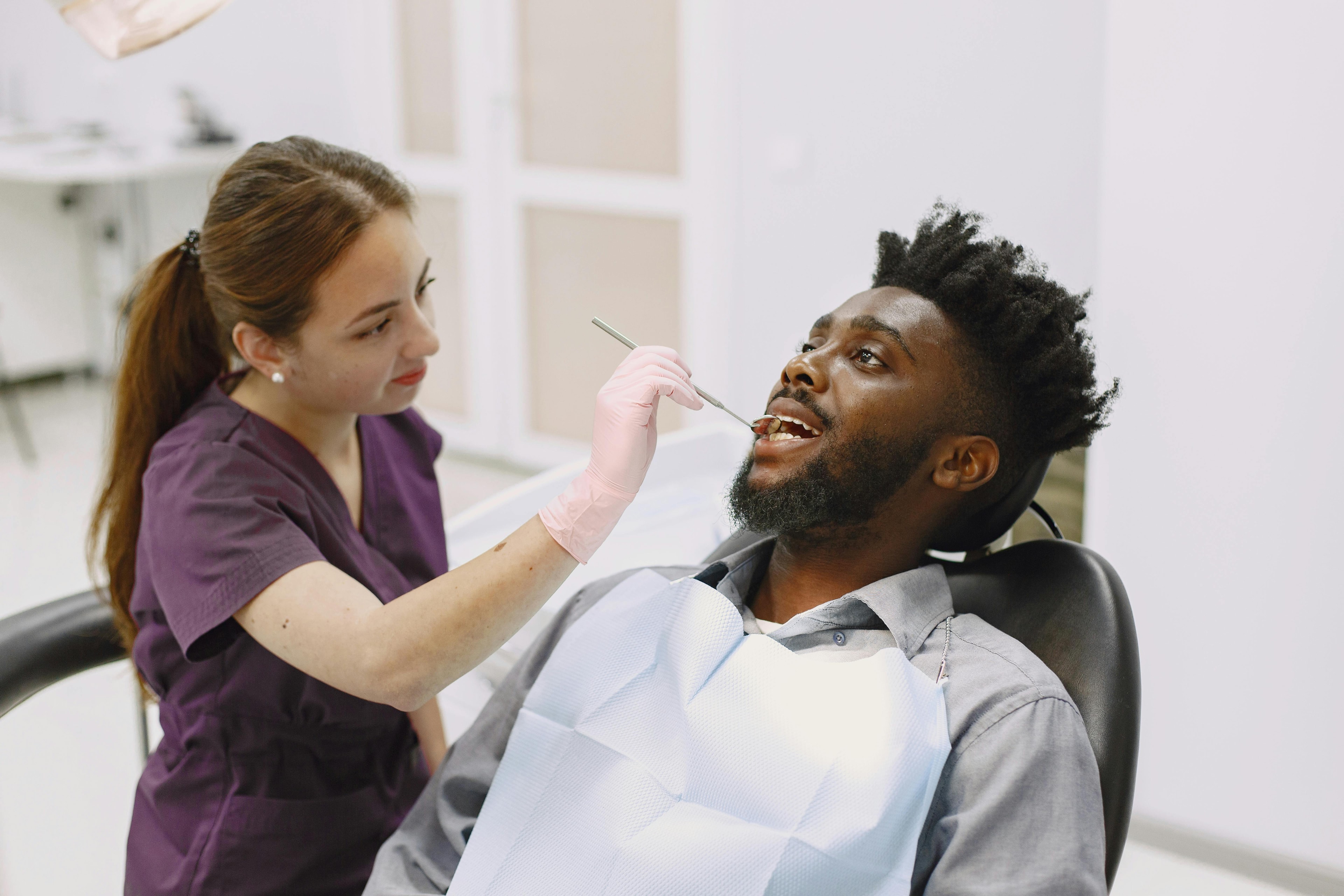 Thorough dental examination in progress