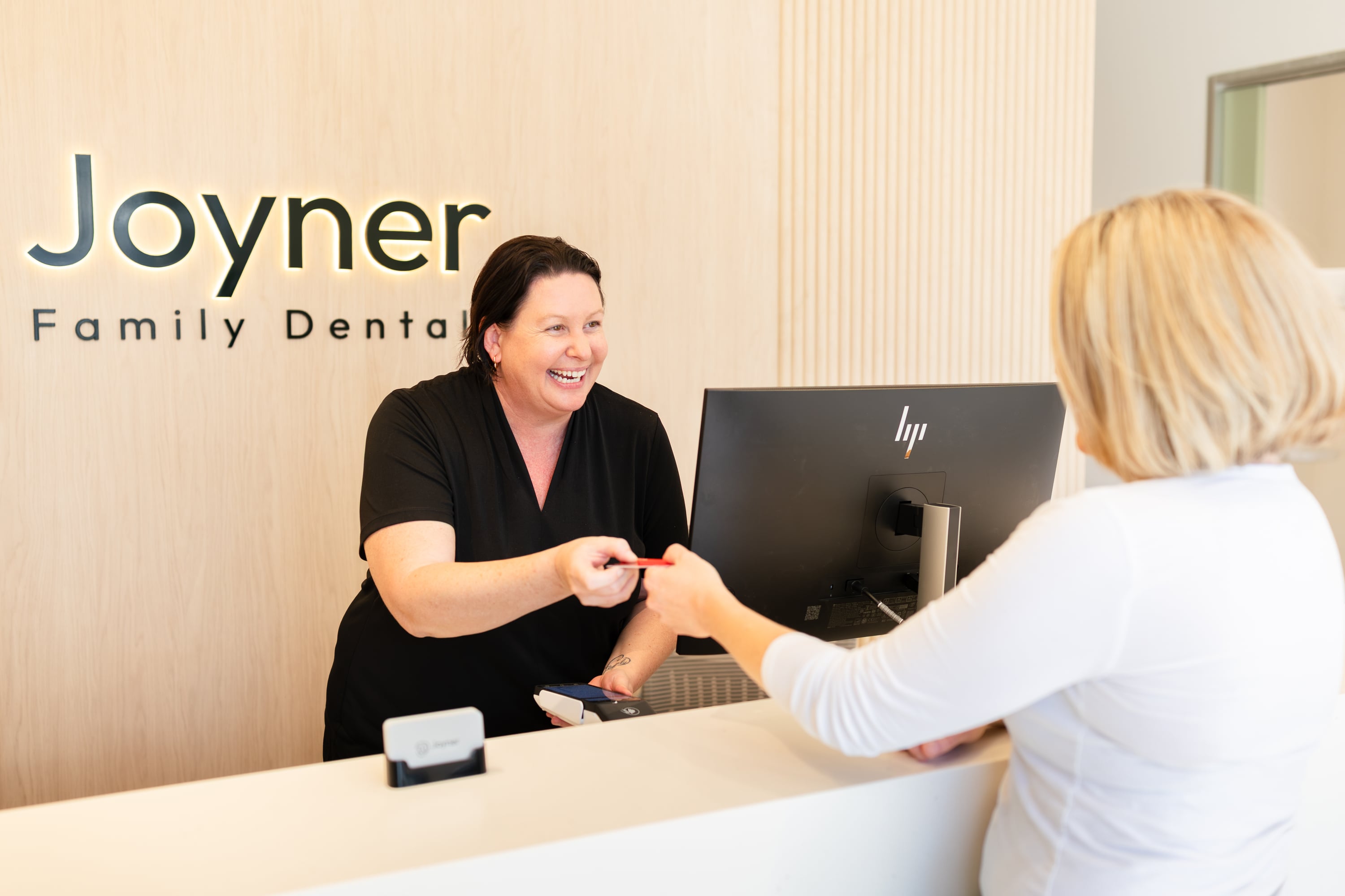 Reception and consultation area at Joyner Family Dental