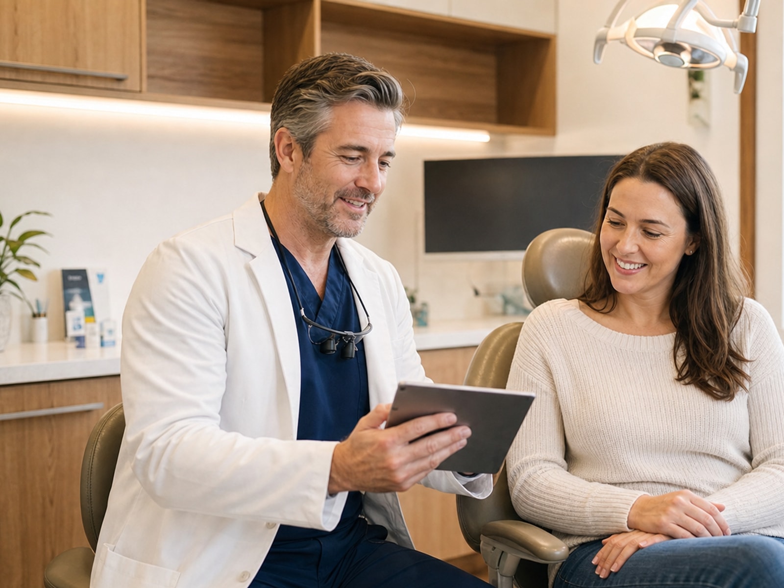 Dentist explaining costs and treatment plan