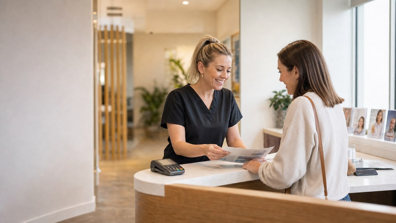 Warm reception desk for wisdom teeth consultation enquiries