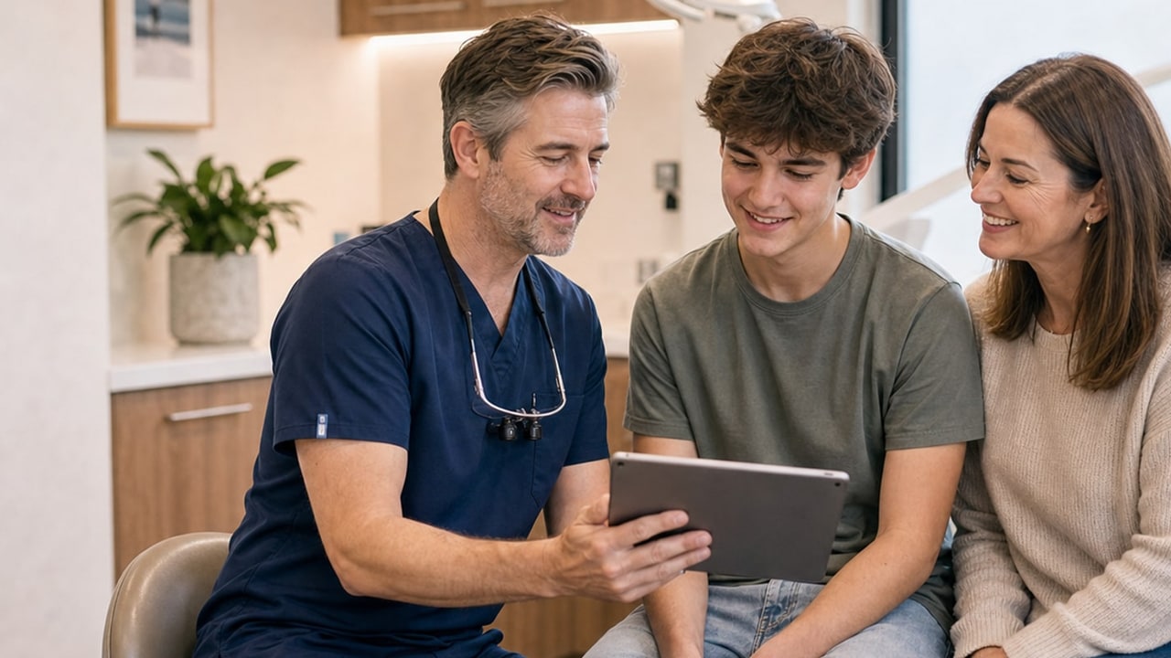 Dentist and patient reviewing a wisdom teeth consultation plan